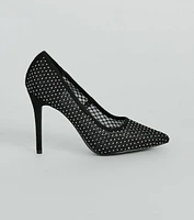 What A Catch Rhinestone Fishnet Stiletto Pumps