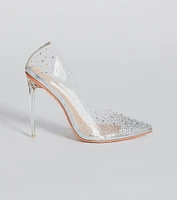 Fairly Glam Clear Rhinestone Stiletto Pumps