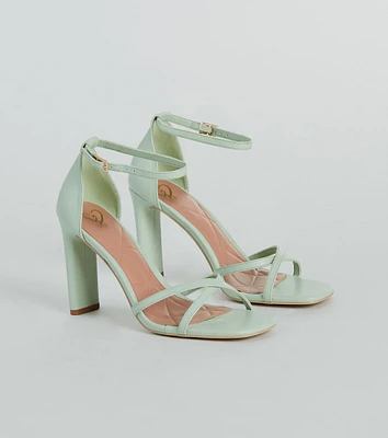 Being Pretty Strappy Faux Leather Block Heels