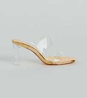 Style So Clear Strap Metallic Block Heel Mules