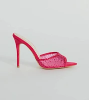 Sparkle It Up Rhinestone Mesh Stiletto Mules