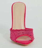 Sparkle It Up Rhinestone Mesh Stiletto Mules