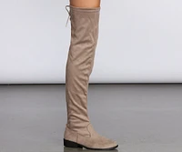 Over The Knee Flat Lace-Up Boots