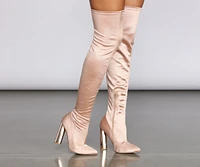 Satin Over The Knee Boots