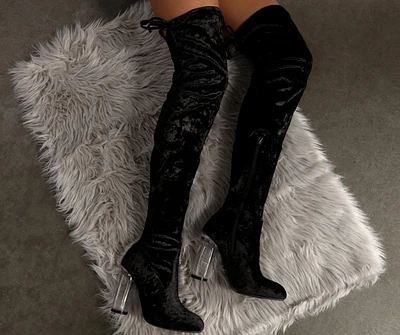 Velvet Thigh High Boots