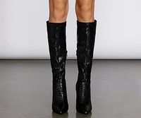 Snake Attraction Knee-High Boots