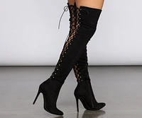 Lace Back Stiletto Boots