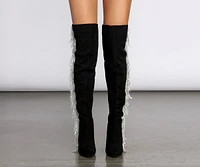 Living The Limelight Fringe Thigh High Boots