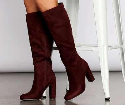 Flaunt It Faux Suede Knee-High Boots