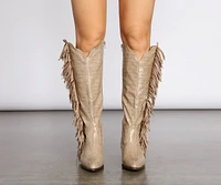 Scoot N' Boogey Fringe Tan Cowboy Boots