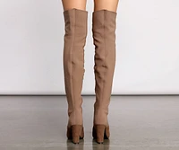 50 and Thigh High Faux Suede Knit Boots