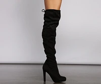 Thigh High Faux Suede Stiletto Boots
