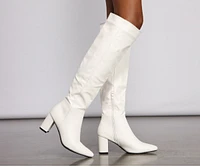 Lead The Way Faux Leather Over Knee Boots