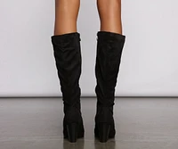 Stacked On Style Block Heel Boots