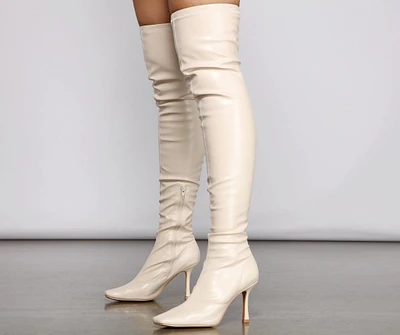 Level Up Thigh High Faux Leather Boots