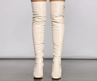 Level Up Thigh High Faux Leather Boots