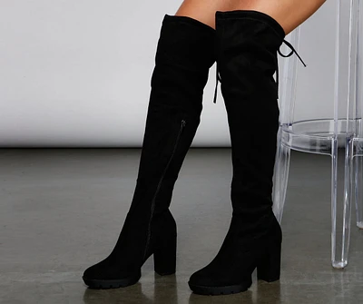 Bold Babe Lug Sole Faux Suede Boots