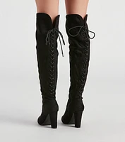 So Chic Over-The-Knee Lace Up Boots