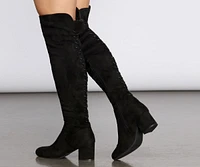 Chic Touch Lace-Up Knee High Boots