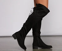 Fab and Chic Faux Suede Lace-Up Boots