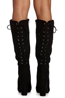 Lace Me Up Suede Boots