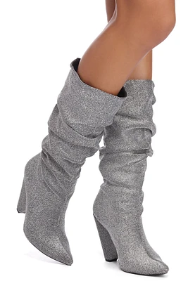 Glitter Glam Slouched Boots