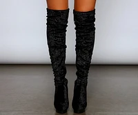 Luxe Lady Velvet Over-The-Knee Boots