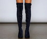 Major Babe Over-The-Knee Stacked Heel Boots