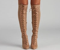 Elevated And Trendy Lace-Up Stiletto Boots