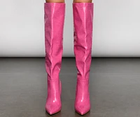 Stylish Gater Knee-High Stiletto Boots