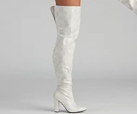 Major Sass Snake Print Faux Leather Boots