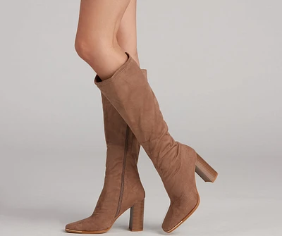 Stylish Day Faux Suede Boots