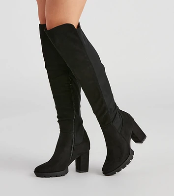 Control Over The Knee Lug Boots