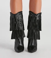 Line Dance Fringe Cowgirl Boots