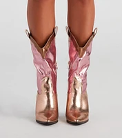 Howdy Partner Metallic Cowgirl Boots