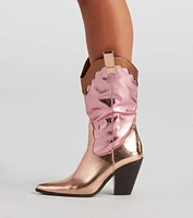 Howdy Partner Metallic Cowgirl Boots