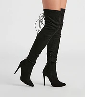 Stacked On Style Lace-Up Boots