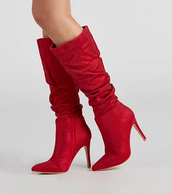 Shine Slouch Stiletto Boots