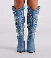 Country Digs Denim Rhinestone Cowboy Boots