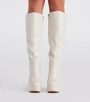 Edgy-Chic Under-The-Knee Platform Boots