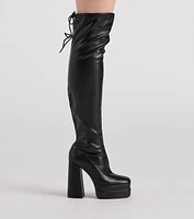 Bold Strut Faux Leather Thigh-High Boots