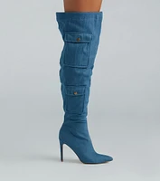 Bold Babe Denim Over-The-Knee Stiletto Boots