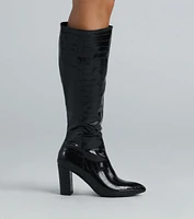 Fashion Muse Faux Leather Under The Knee Boots