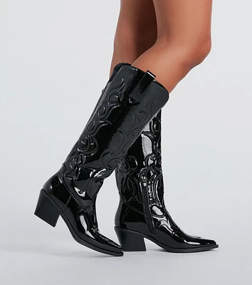 Giddy Up Gorgeous Patent Western Boots
