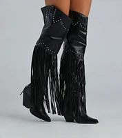 Edgy Country Babe Fringe Western Boots