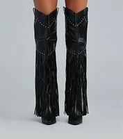 Edgy Country Babe Fringe Western Boots