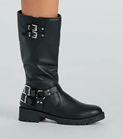 Stepped Out Style Buckle Detail Lug Boots