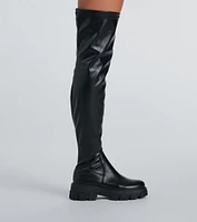 Command Platform Faux Leather Over-The-Knee Boots