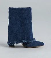 Not A Drill Denim Foldover Boots