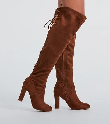 Strut Your Stuff Lace-Up Over-The-Knee Boots